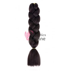 Coada de par afro impletita de  60 cm Premium 126 - Saten Inchis 4#